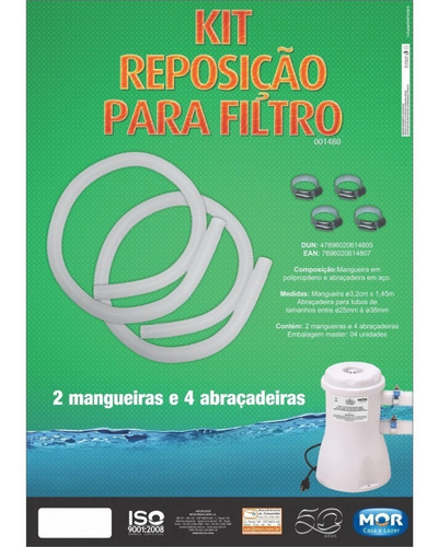 Imagem 2 de 4 de Mangueira 32mm Com Abracadeira Reposicao Manutencao Bomba