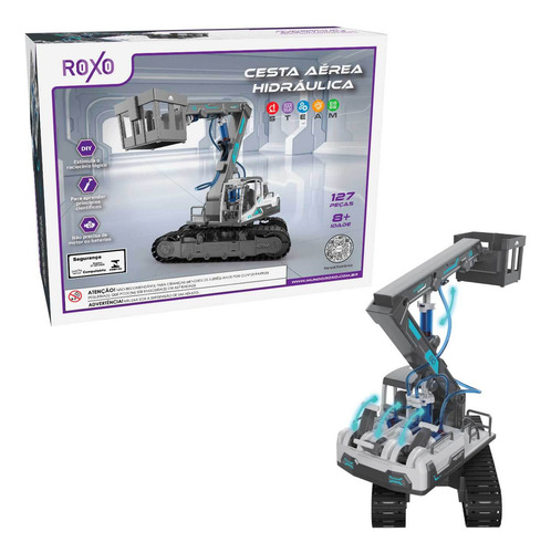 Brinquedo Diy Trator Cesto Aéreo Hidráulica Kit C/ 127