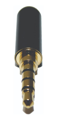 Ficha Conector  Miniplug 3,5 4 Polos  Cuerpo Reducido Negro