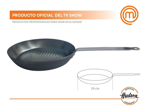 Imagen 2 de 9 de Sarten Acéro Carbono Hudson Antiadherente 26 Cm