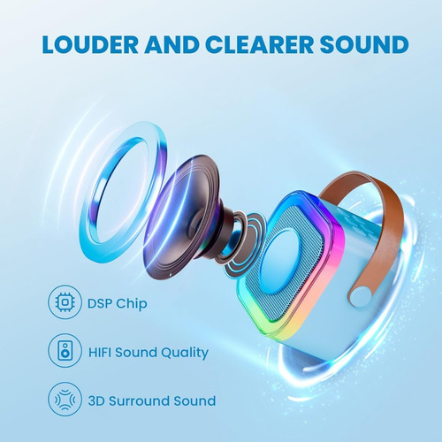 Karaoke Bocina 2 Micrófonos Portátil Bluetooth Inalámbrico Color Azul