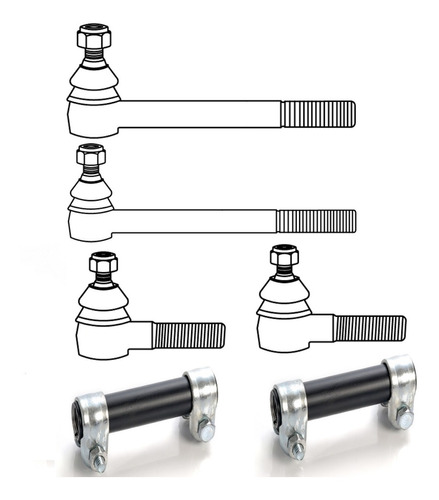 Kit 4 Extremos +2 Acoples+ 2 Bujes Brazo Auxiliar Lada Laika