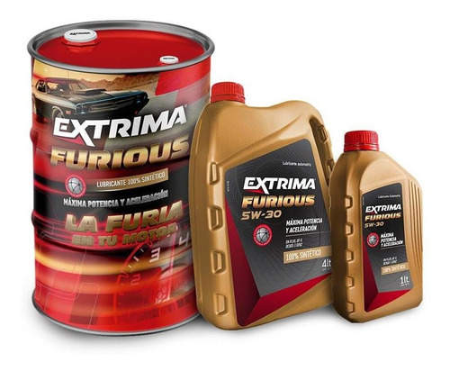 Imagen 3 de 4 de Lubricante 100% Sintético Extrima Furious 5w30 4lts.
