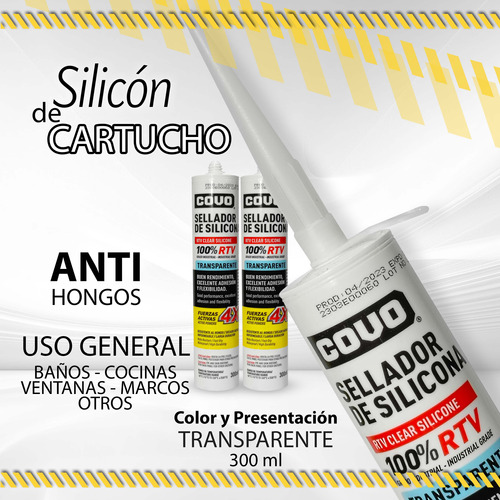 Silicon Cartucho Covo Transparente 300ml 4-867 / 02378