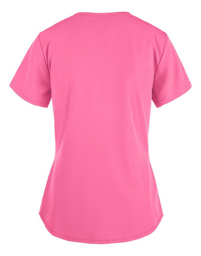 Uniforme De Enfermera De Manga Corta Con Cuello En V Estampa