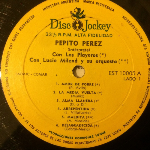 Vinilo Pepito Perez Amor De Pobre Lp Argentina (Usado)