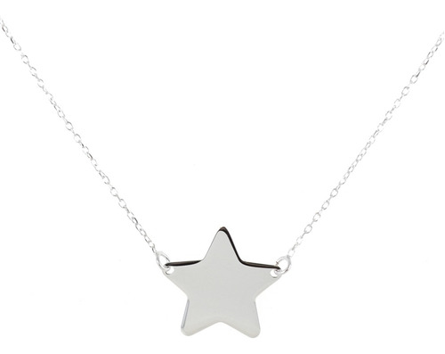 Collar Estrella De Oro Blanco 18k