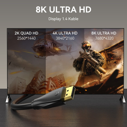 Cable Displayport 1.4 Vention Dp 8k Macho A Macho 3m