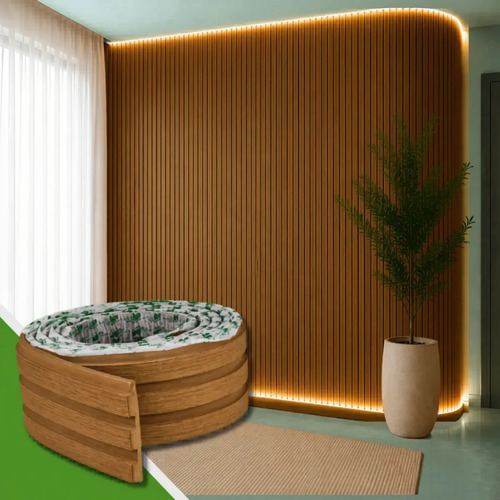 Painel Madeira Ripado Laminado Linha Madeto – 10m | Cor Cinamomo – Meu Rodapé