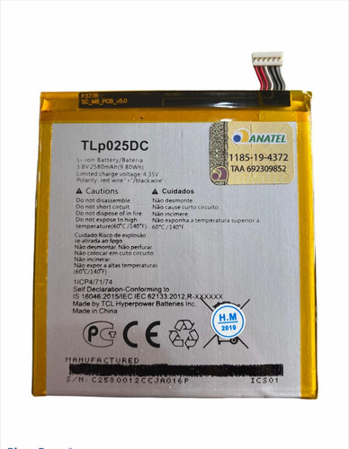 Flex Carga Bateria Tlp025dc Ot 8050d Alcatel One Touch Pixi