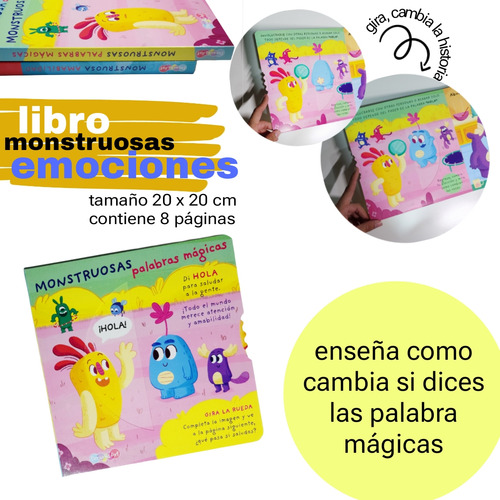 Libro Cuento Valores Pasta Dura Interactivo Monstruosas 1 Pz