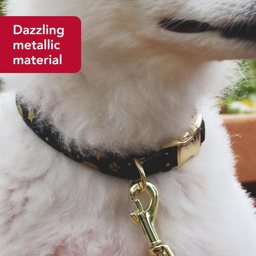Collar De Perro Ajustable Metálico Con Acento Para Mascotas