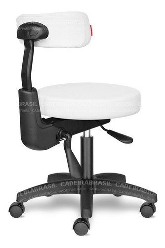 Imagem 3 de 3 de Cadeira Mocho Estética Odontológico Branco Ergonômico Cb1540