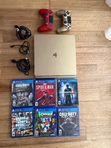 Comprar Sony Play Station 4 Slim Gold  + Joysticks + Juegos