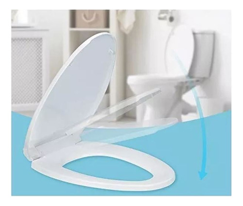 Asiento Y Tapa De Cierre Lento Wc Inodoro Baño Color Blanco