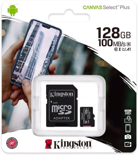 Memoria Micro Sd Kingston 128gb Clase 10 Para Celulares 