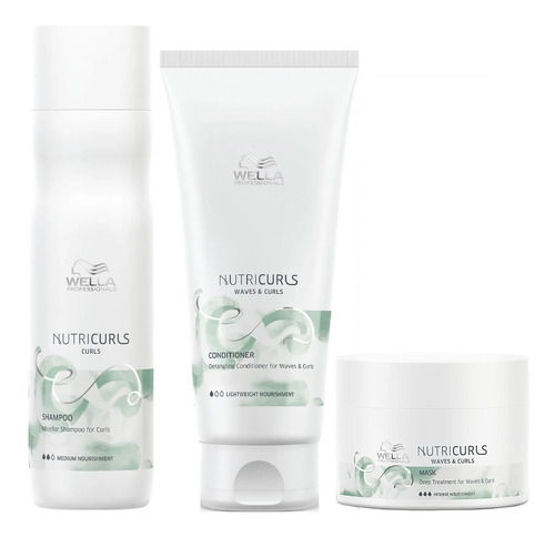 Pack Wella Nutricurls Shampoo, Acondicionador Y Máscara