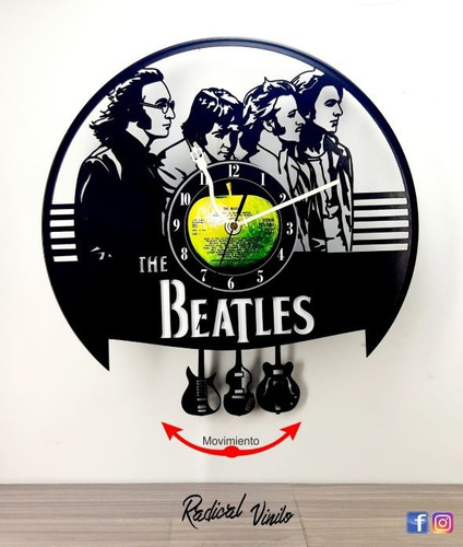 Reloj De Vinilo Con Pendulo The Beatles 2 Decoracion