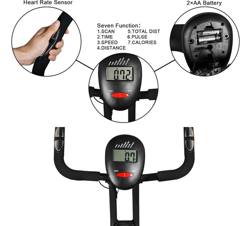 Bicicleta Estacionaria Con Sensor De Ritmo Y Pantalla