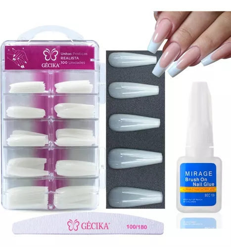 Unhas Postiças Tips Decoradas Com 24 Unidades Cada Caixa Brinde Lixa E Cola  Adesiva Para Colocacao