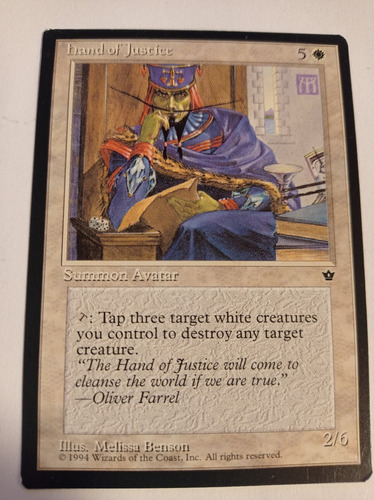 Carta Magic Hand Of Justice [fallen Empires] Mtg Avatar