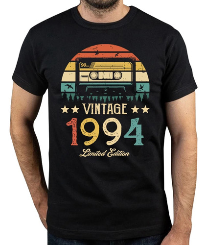 Camiseta De Algodón Con Estampado De Casetes Retro De 1994