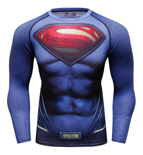 Camisetas Compresion Lycra Marvel Traje Cuántico, Superman