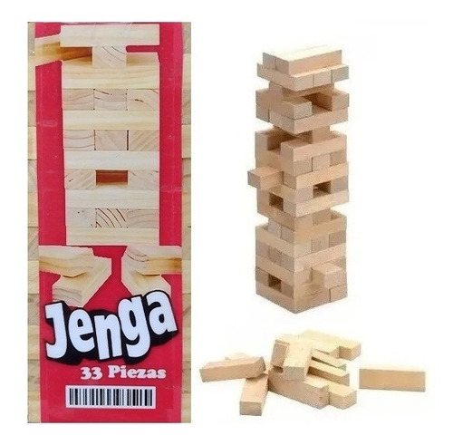 Juego De Mesa Jenga 33 Piezas, Yenga Tenga Torre Tembleque