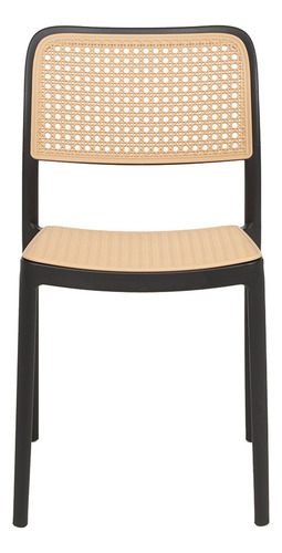 4 Sillas De Restaurant Terraza Comedor Urban Enrejada Rattan Estructura De La Silla Negro
