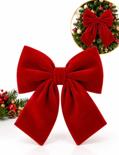 Laço Grande Decoração Árvore Natal Ponteira Enfeite Luxo Vermelho