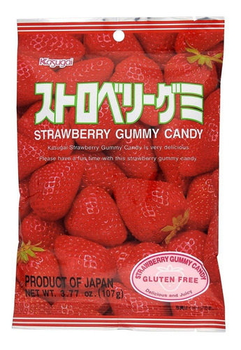 Bala Japonesa Gelatinosa Morango Kasugai Gummy 135gr If Dc