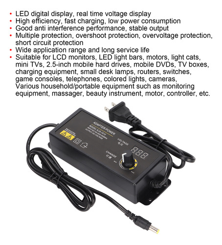 Adaptador De Corriente Universal 90w 8a 3v A 12v Ajustable A