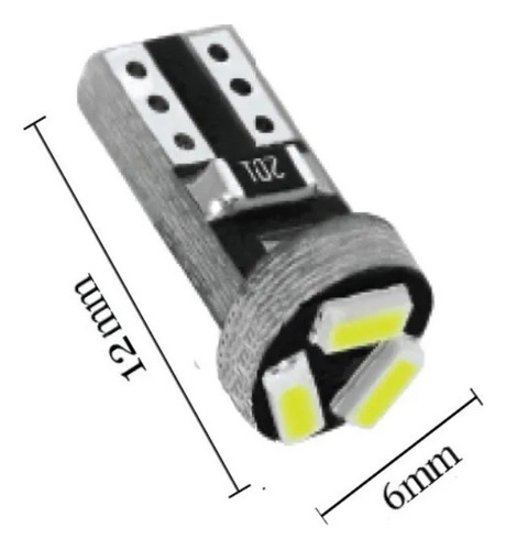 6x Focos T5 Mini 3 Smd Led Blanco Panel De Instrumentos 12v