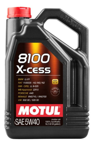 Aceite Motor Auto Motul 8100 5w40 Xcess Acea A3/b4 5l