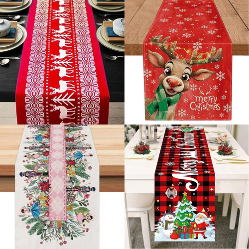 Camino De Mesa Navideño De 13 X 72 Pulgadas, Ropa De Mesa Fa