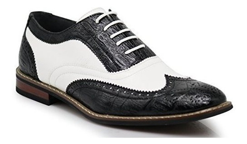Zapatos Oxfords De Hombre Con Cordones En 2 Tonos
