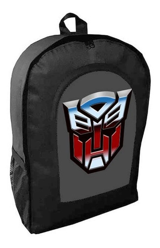 Mochila Negra  Transformers Adulto / Escolar D41