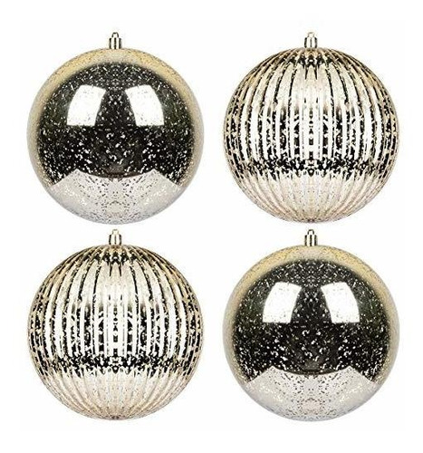 Bolas Para Arbol De Navidad Xl 15cm Champagne X 4u