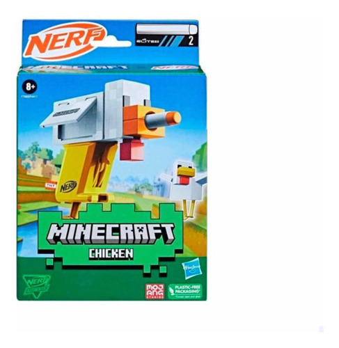 Nerf Minecraft Chicken Pistola Con 2 Dardos