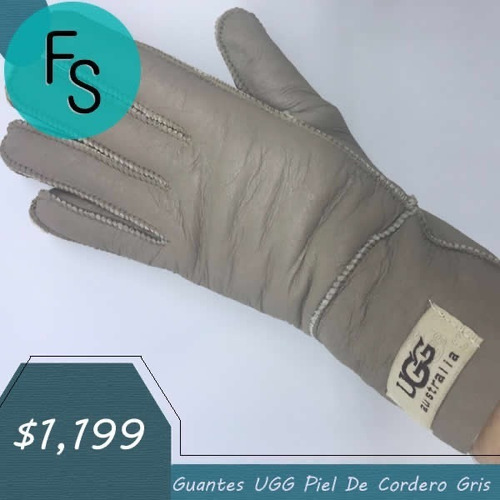 *fashionstore* Guantes Ugg Classic Autentica Piel Gris