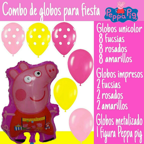 Globos Para Decorar Fiesta Peppa Pig La Cerdita