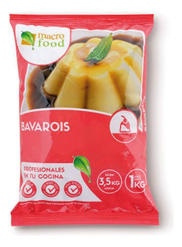 Postre Bavarois Naranja En Polvo 1kg. Rinde 3.5kg. Agronewen