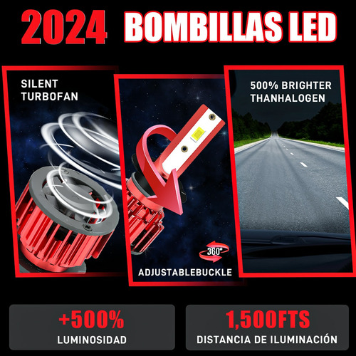 Faros Luz Led H7 Alta Baja Para Volkswagen 22000lm 2012-2015 Passat