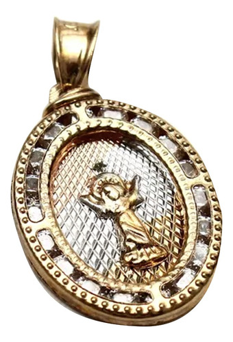 Uzzy | Medalla Oval Angel 20mmx12mm Chapa De Oro 22k