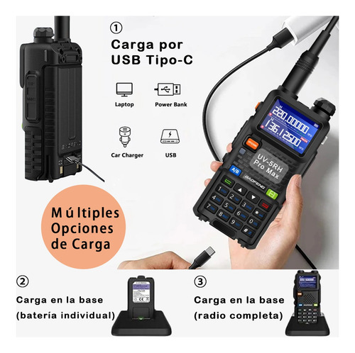 Baofeng Radios Largo Alcance 14w+ 3800mah U/vhf Lcd Mic Usbc