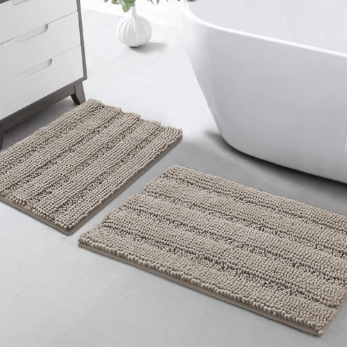Juego De Alfombras De Baño De Chenilla Antideslizantes Para