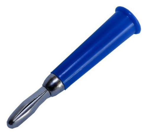 Ficha Plug Conector Banana Macho Plastica Azul X 5 U