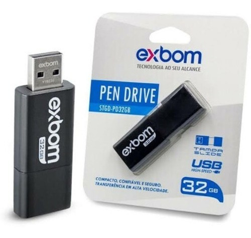 Pendrive 32gb Usb Retrátil Exbom - Stgd-pd32gb