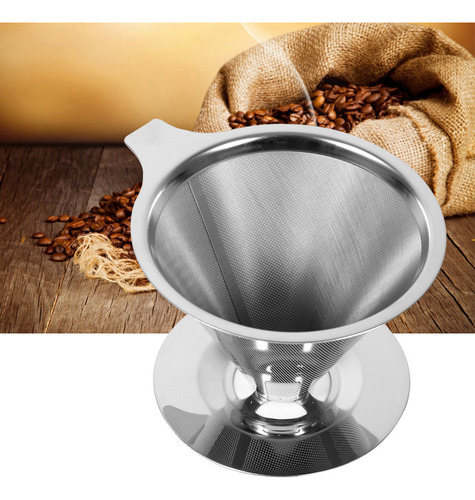 Cafetera Pour Over Acero Inoxidable Filtro Doble Malla