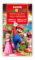 Comprar Tarjeta Invitación Cumpleaños Digital Super Mario 2 Formatos